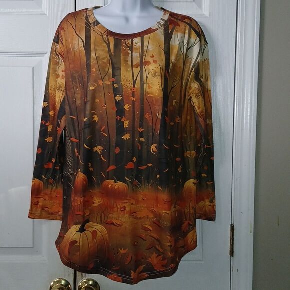 Fall Pumkin Fall Halloween long sleeve tunic Sz L NWOT - Picture 1 of 8